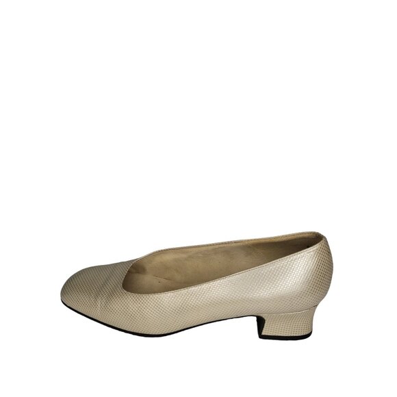 Vintage Stuart Weitzman Pumps Women Sz 8W Block Heel Copper 80s Designer Work - Picture 1 of 8